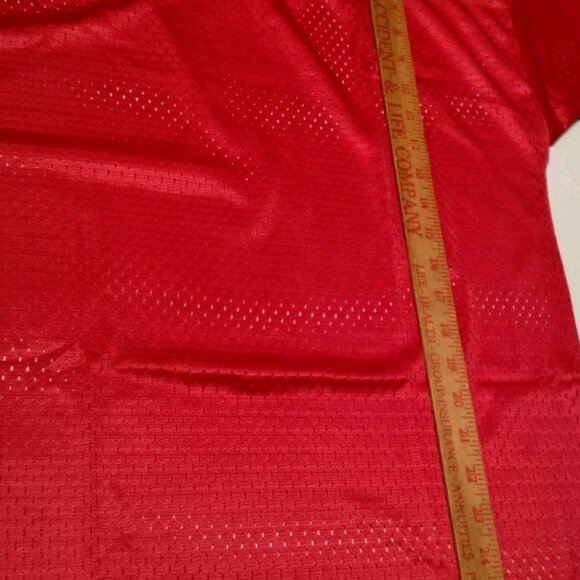 Vintage Majestic Football Jersey Youth Large Red V Neck Mesh USA Made Athletic - Picture 4 of 8